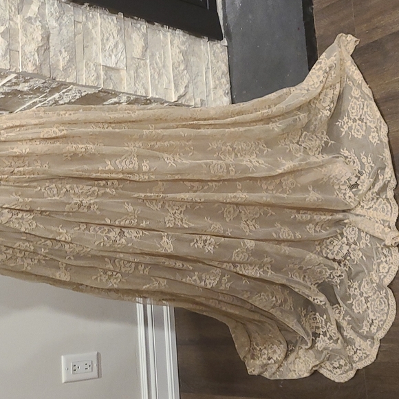 Zara silk blend lace sleeveless gown / dress - Picture 5 of 10